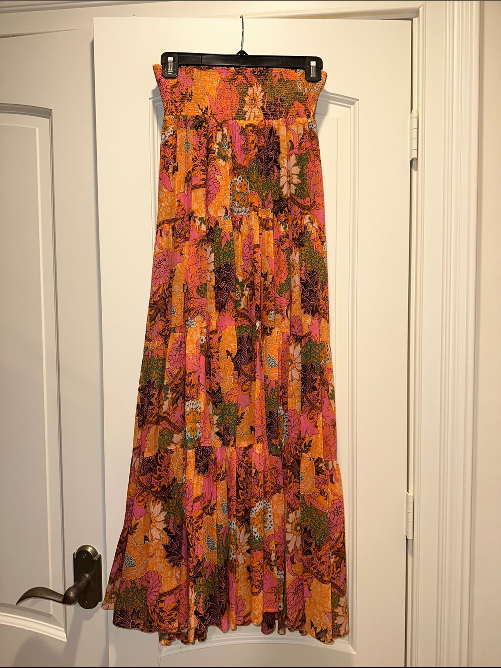 A.L.C. Multicolor Crochet Floral Skirt — Orange, Pink, Green
